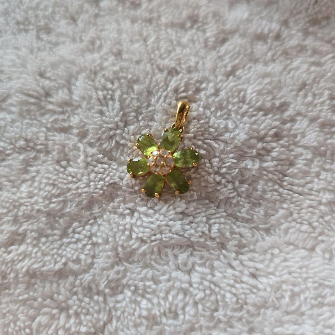 K18花デザイン ネックレスチャーム