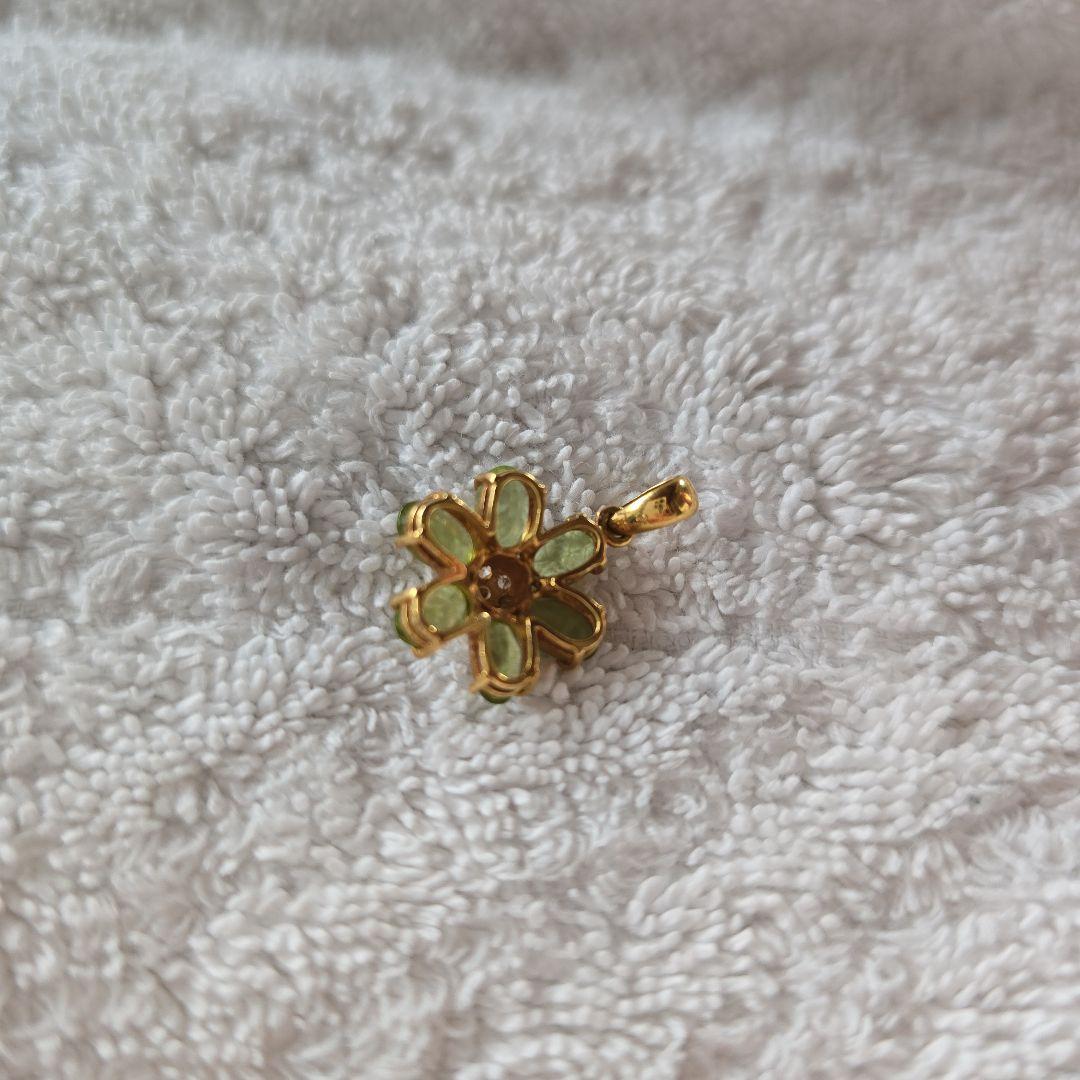 K18花デザイン ネックレスチャーム