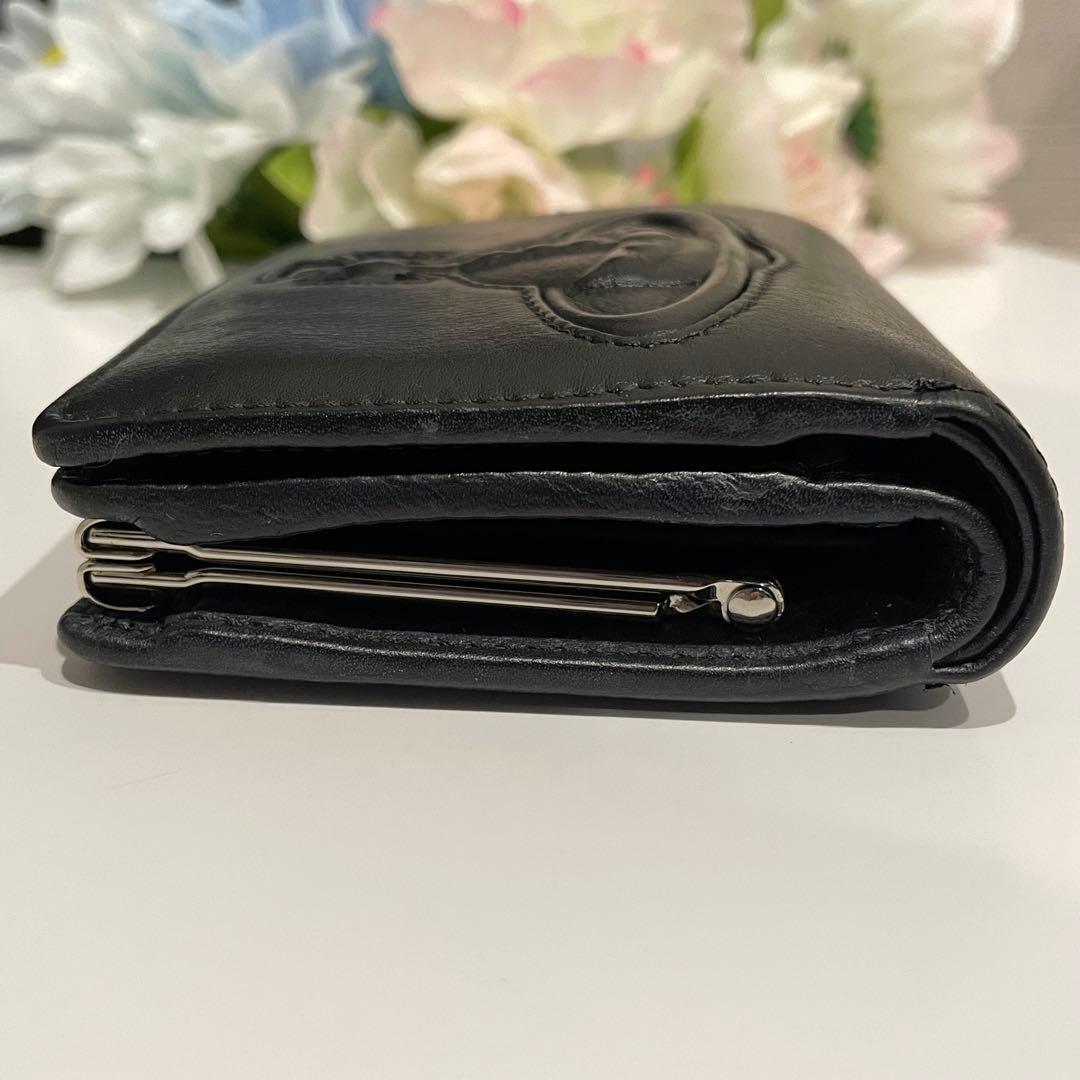 【廃盤】ヴィヴィアンウエストウッド ビッグオーブ がま口 2つ折り財布 ブラック