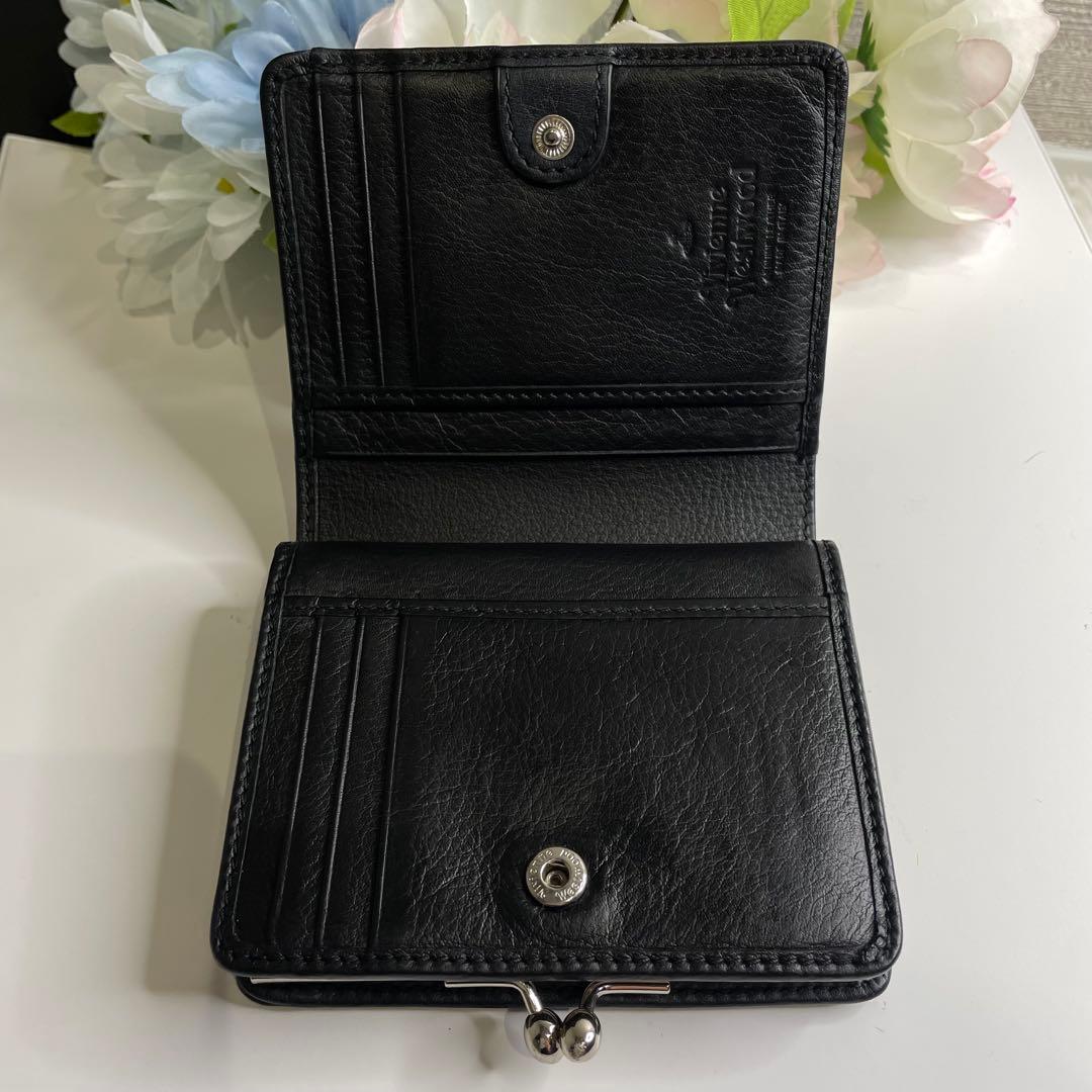 【廃盤】ヴィヴィアンウエストウッド ビッグオーブ がま口 2つ折り財布 ブラック