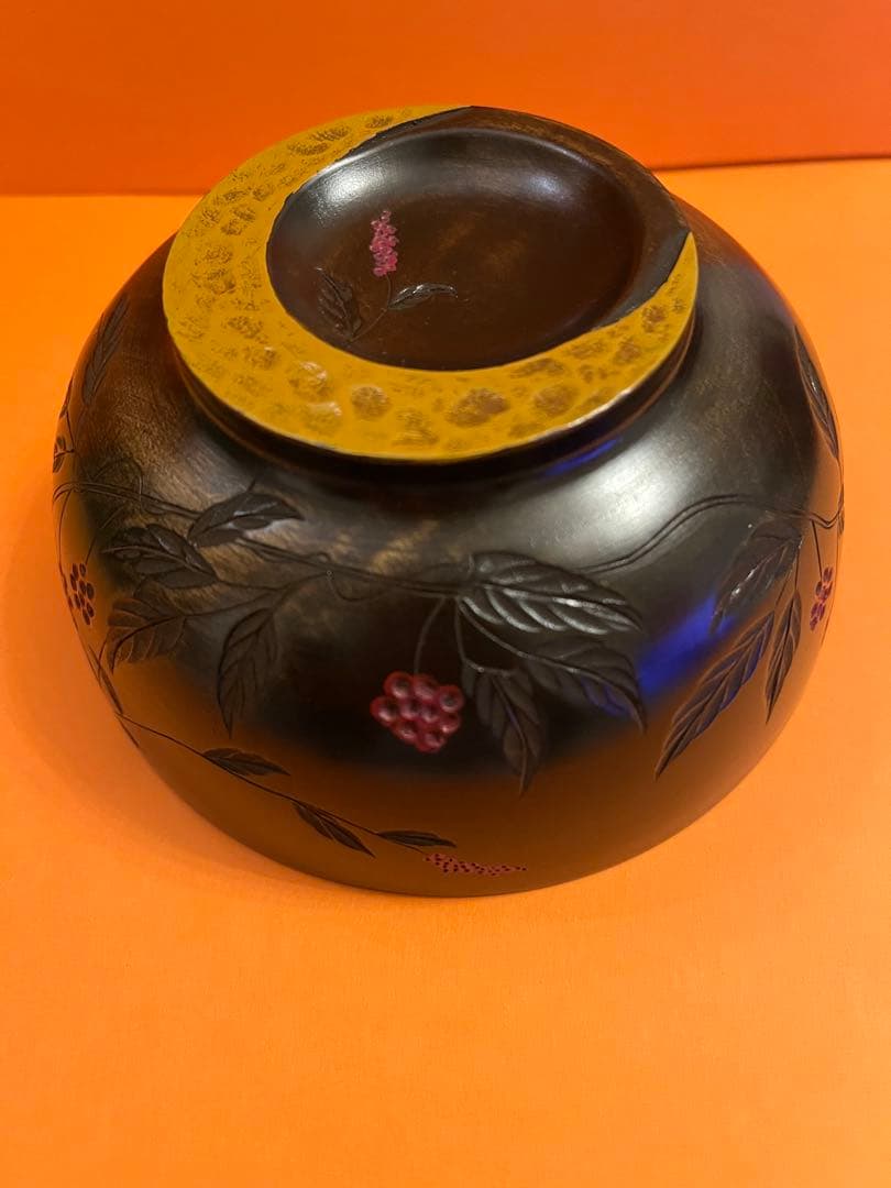 川添日記　散歩の友　お弁当　草木彫　漆器