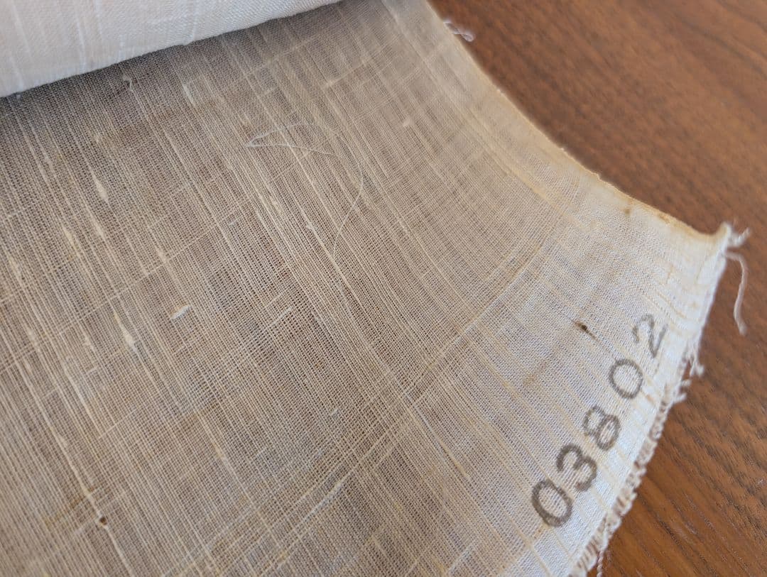 新品未使用　名古屋帯　帯反物　藍　古琉球更紗　生紬と記載　未仕立て