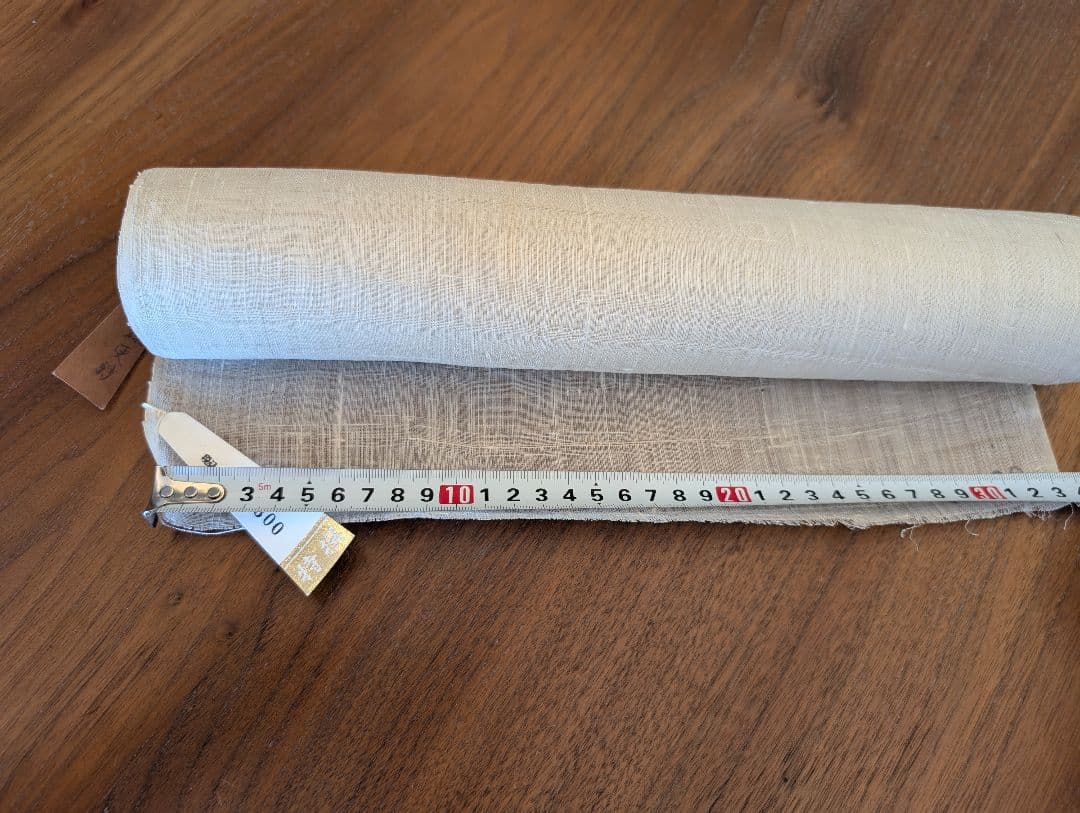 新品未使用　名古屋帯　帯反物　藍　古琉球更紗　生紬と記載　未仕立て