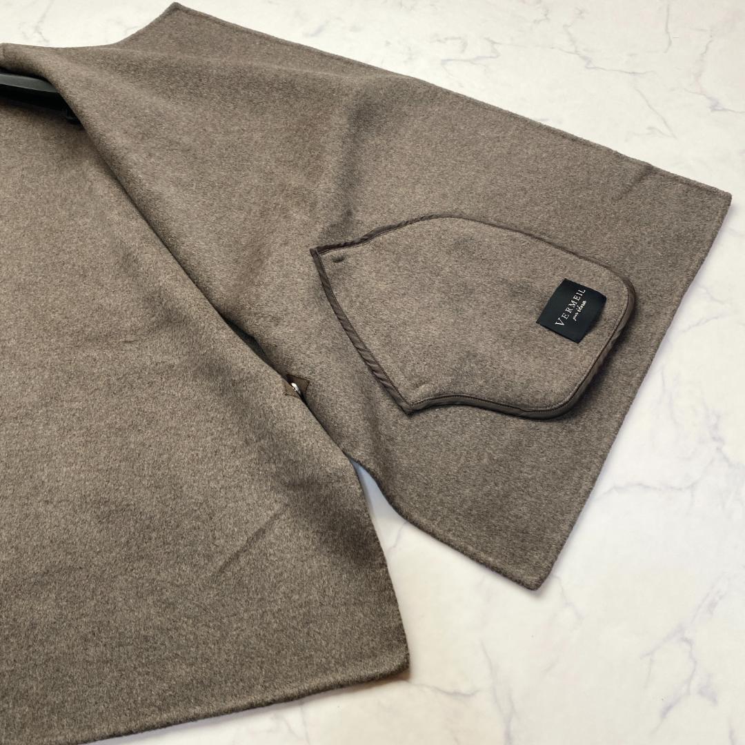 美品✨ヴェルメイユパーイエナスーパー160sダブルフェイスショートマントコート