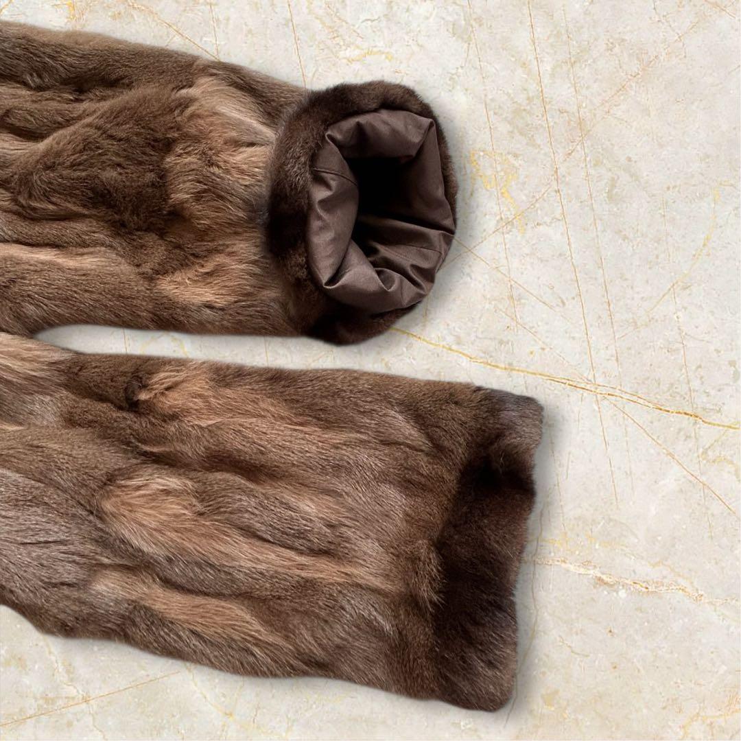 【新品・タグ付】ロリスファー コート シルク100% リバーシブル L ブラウン