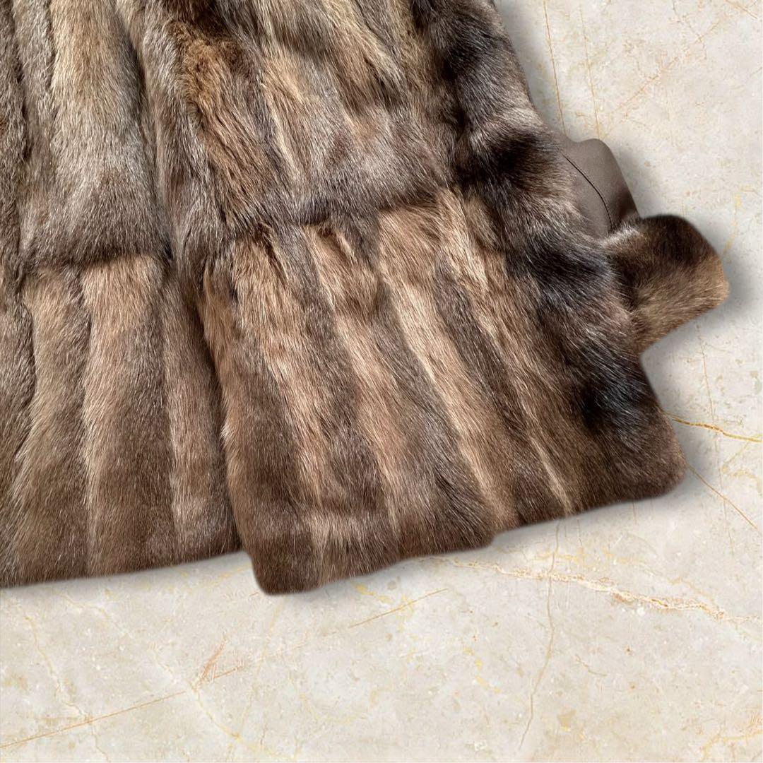 【新品・タグ付】ロリスファー コート シルク100% リバーシブル L ブラウン