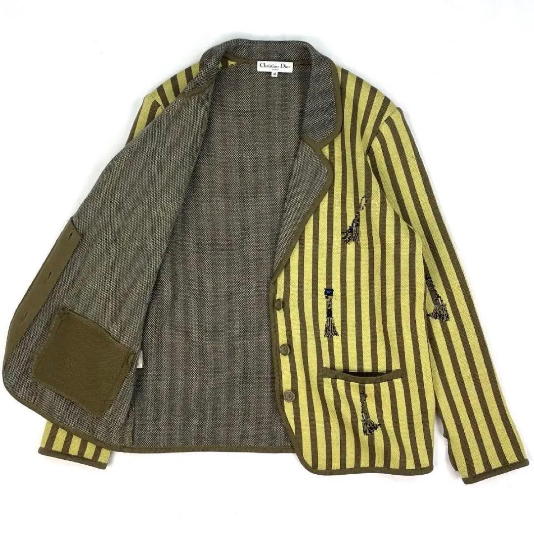 Christian Dior ヴィンテージ ニット ジャケット M ストライプ