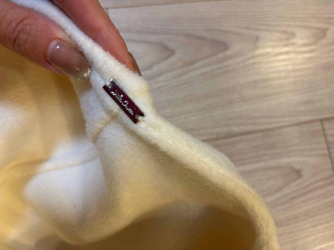 Mila owen ミラオーウェン　共布ベルト付ハーフ丈フードリバーコート