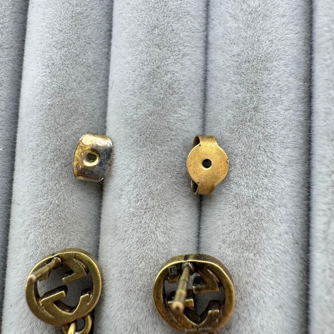 【人気】GUCCI インターロッキングG ピアス　パール　フラワー　ゴールド