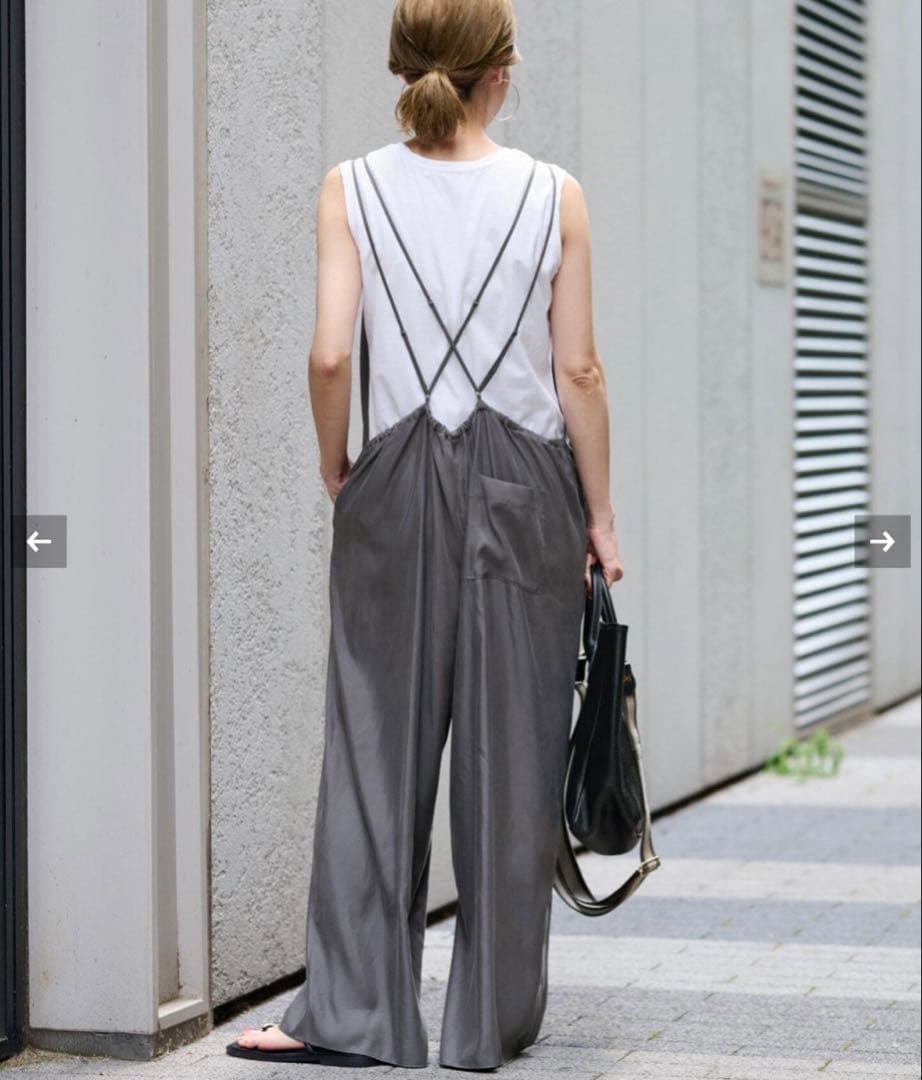 nico3キュプラツイルキャミサロペット　グレー36