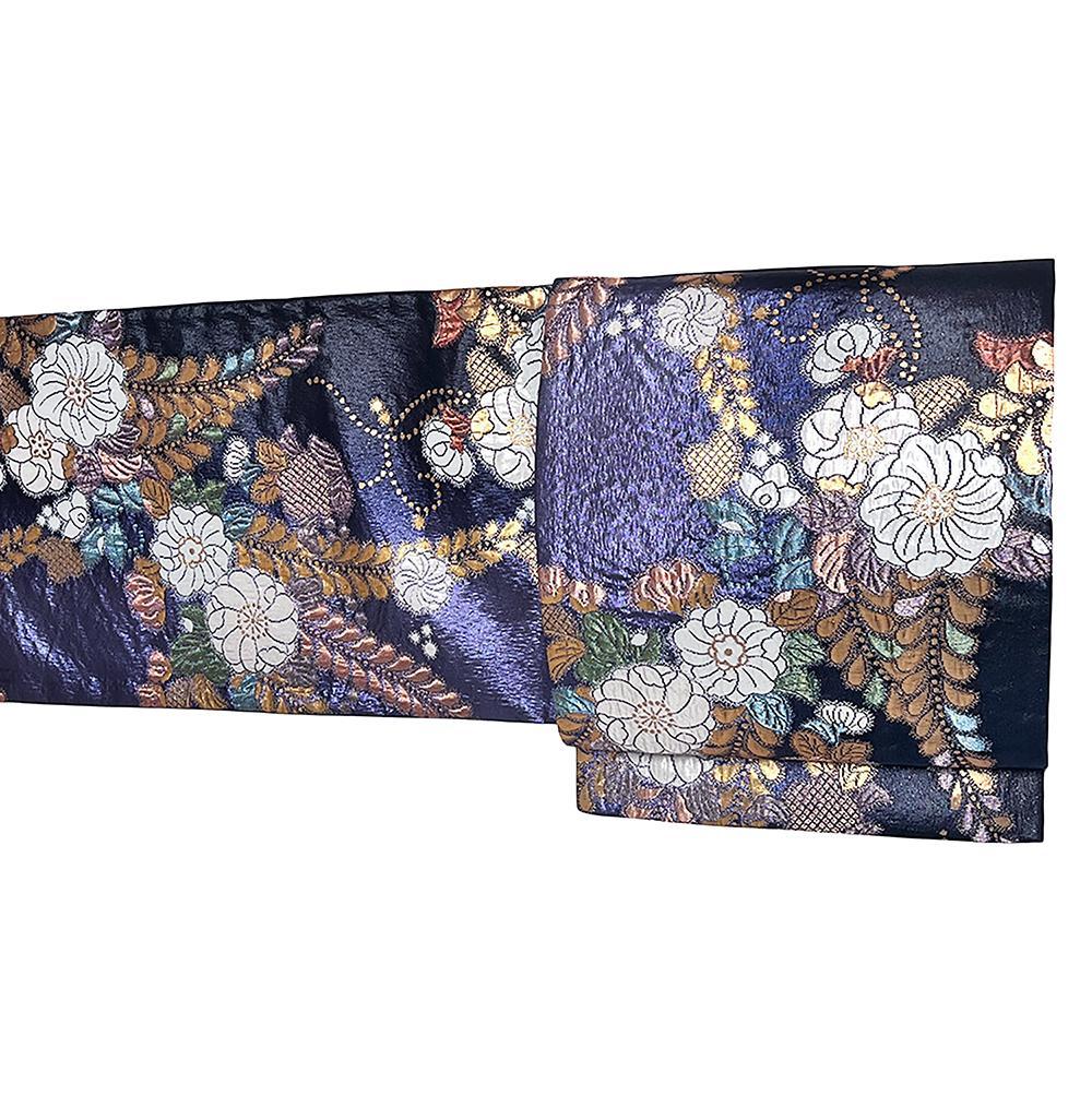 袋帯 辻が花 西陣織 正絹 引箔糸 六通 中古 No.ymo0107