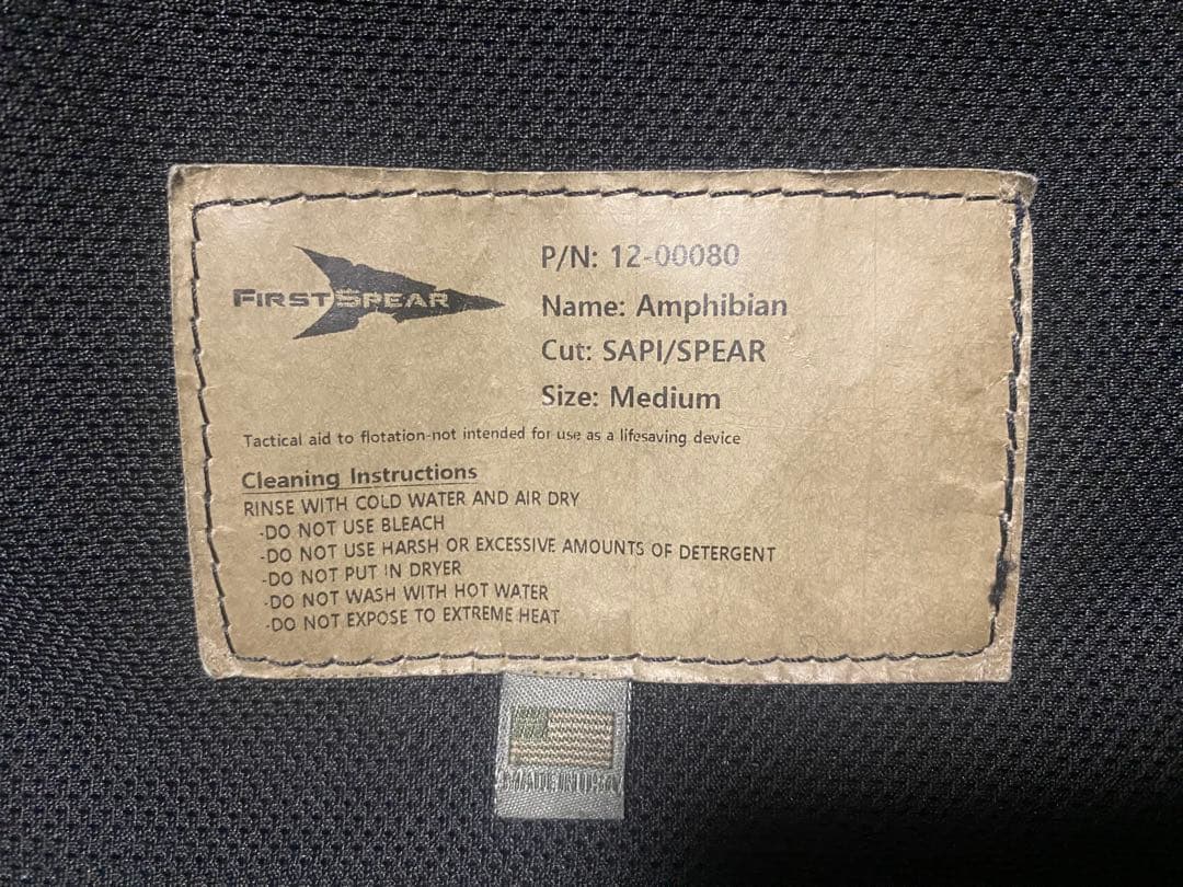 実物 ファーストスピア AAC ブラック Mサイズ