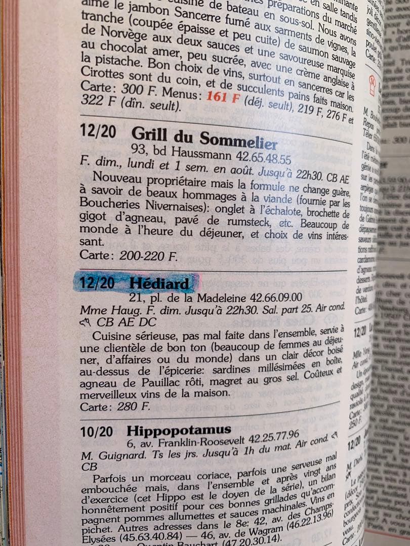 Gault Millau Guide France 1988 フランス語