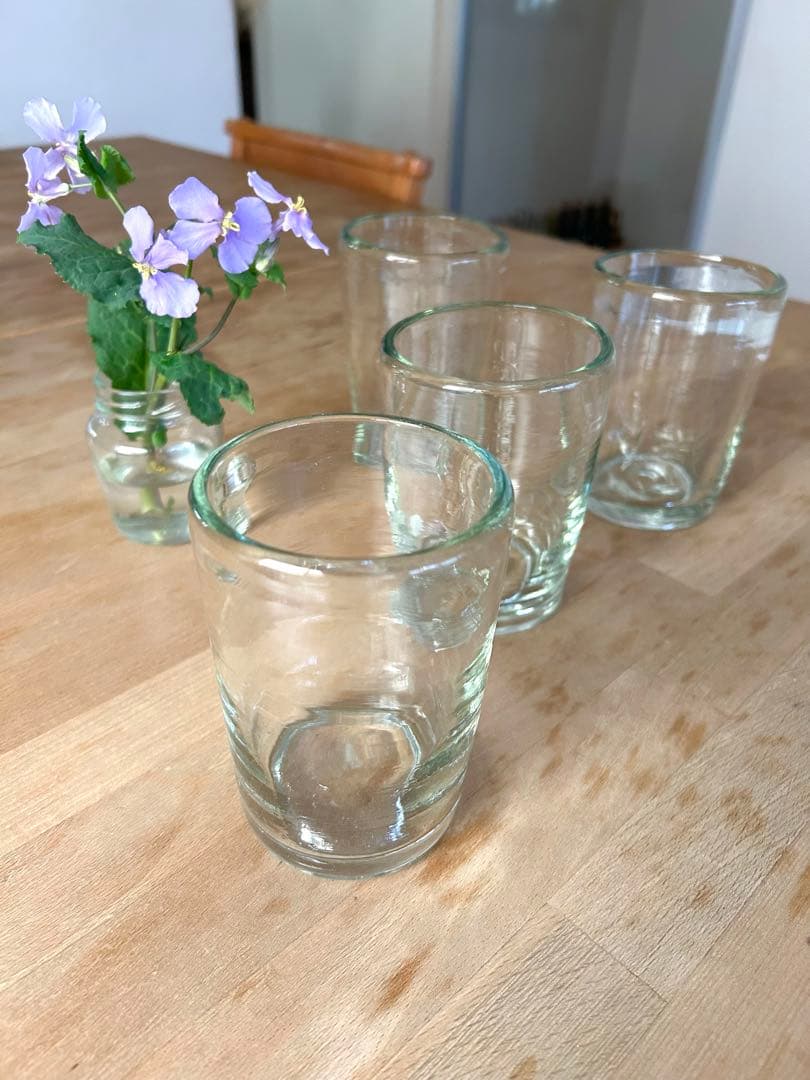 【民藝】沖縄再生ガラス　奥原硝子製造所　グラス4個セット