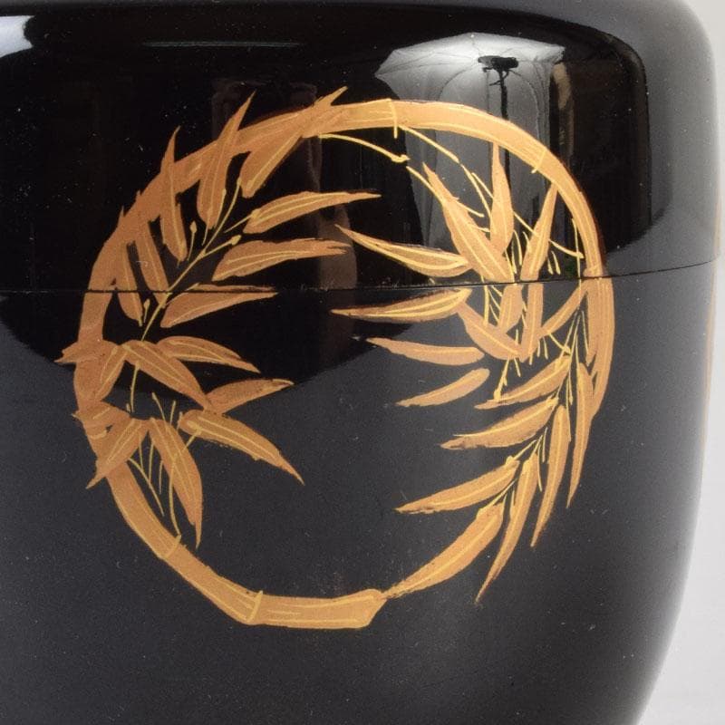 ゆき　茶道具　輪島塗　秀峰作　四君子文　棗　共箱　V　9166