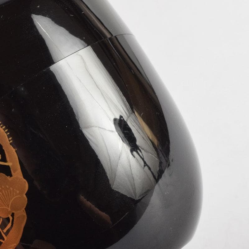 ゆき　茶道具　輪島塗　秀峰作　四君子文　棗　共箱　V　9166