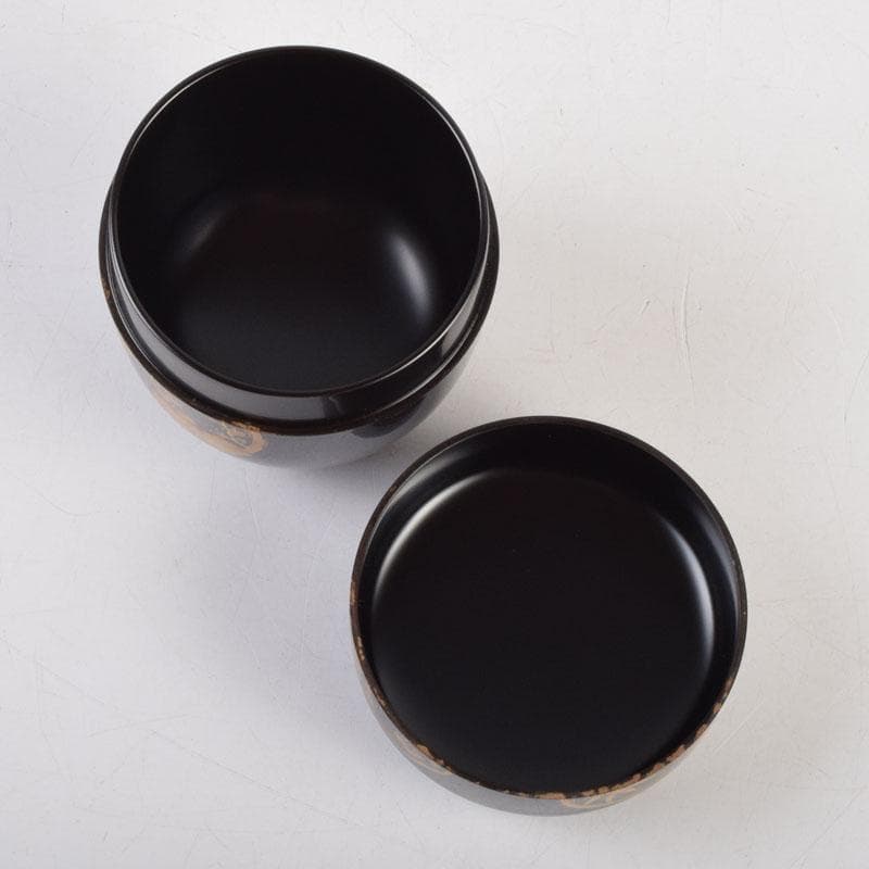 ゆき　茶道具　輪島塗　秀峰作　四君子文　棗　共箱　V　9166