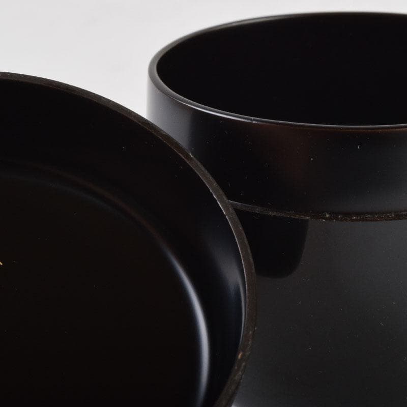 ゆき　茶道具　輪島塗　秀峰作　四君子文　棗　共箱　V　9166