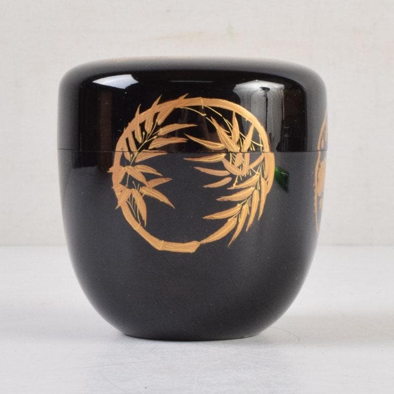 ゆき　茶道具　輪島塗　秀峰作　四君子文　棗　共箱　V　9166