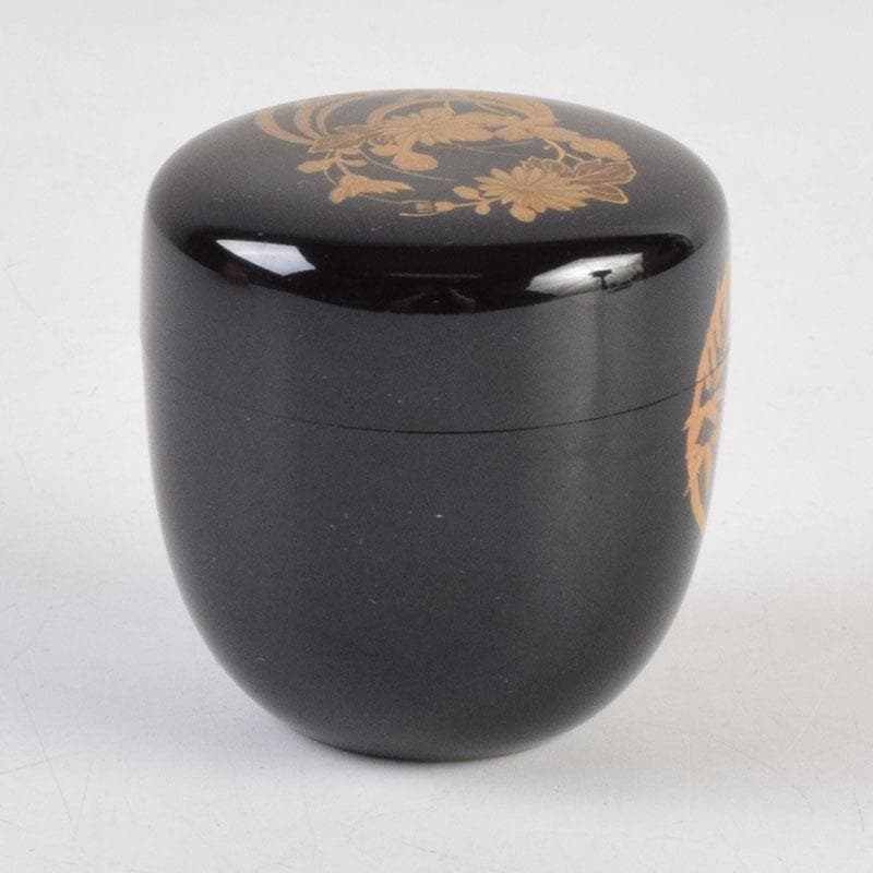 ゆき　茶道具　輪島塗　秀峰作　四君子文　棗　共箱　V　9166