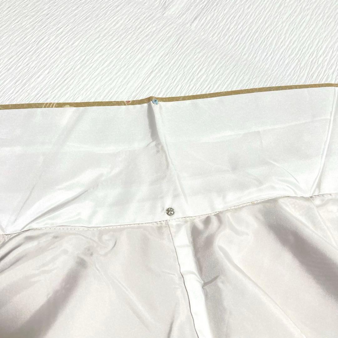 【美品✨】東レシルック　洗える着物　小紋　四季草花　くすみの黄　トールサイズK7