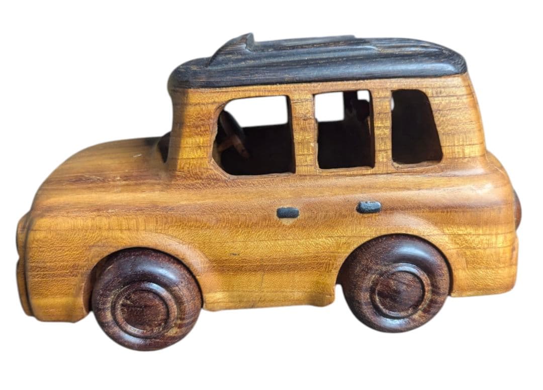 展示品 木村昇生 欅紫 檀 ケヤキ 木彫り クラシックカー 希少