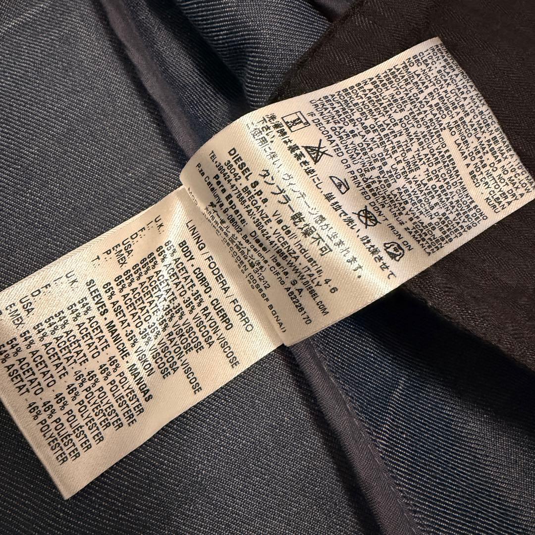 イタリア製　ディーゼル　テーラードジャケット　デニム　L相当　メンズ
