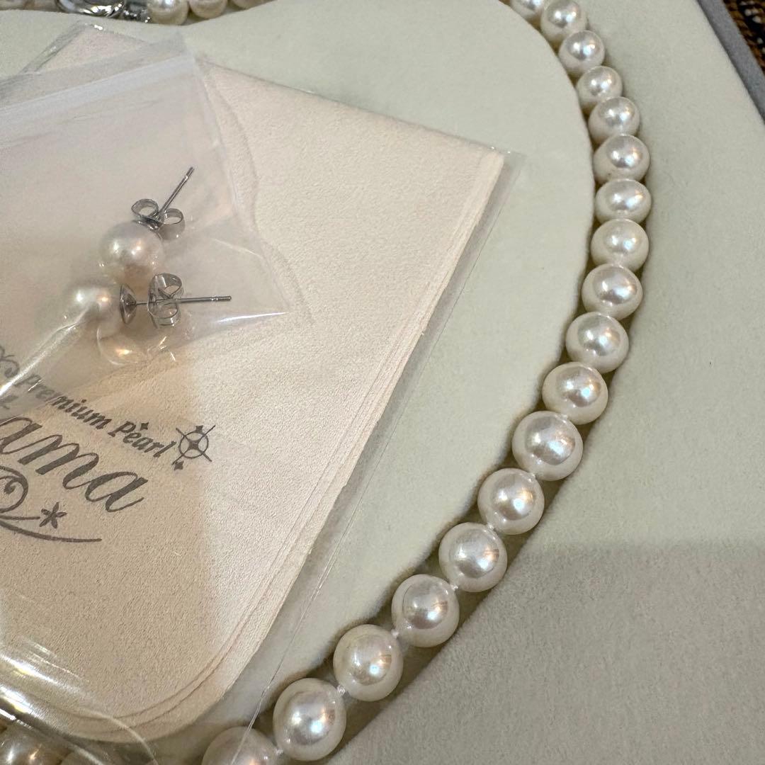 まゆみん様　　　本真珠 ネックレス ピアス セット ホワイト 7.5-8mm