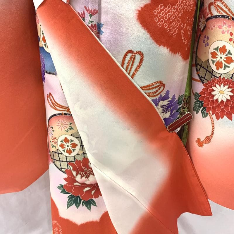 503ag50■七五三 七歳 女児 着物&袋帯&長襦袢&帯揚げ&帯締め&しごき■