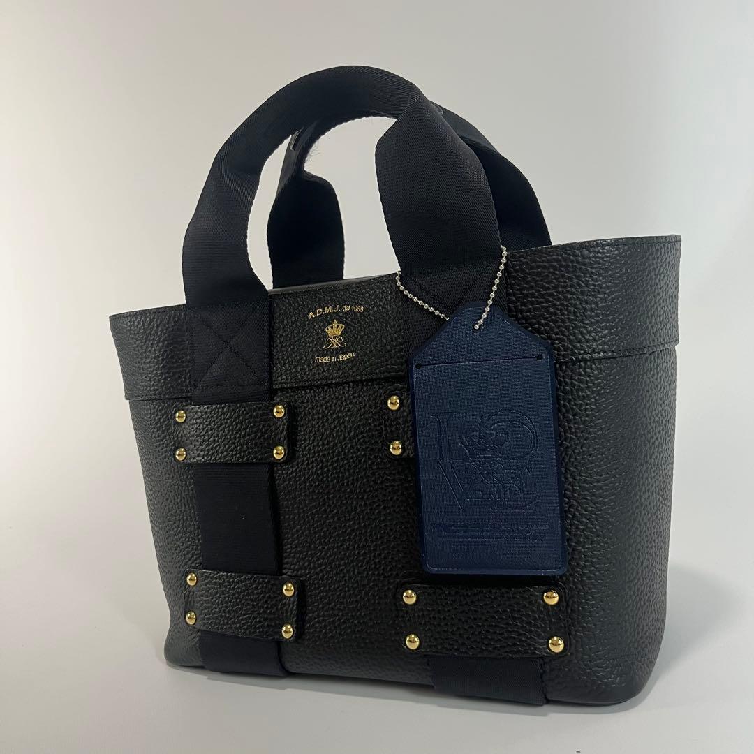 未使用級　A.D.M.J . デイリー　トートバッグ　レザー　ブラック　黒