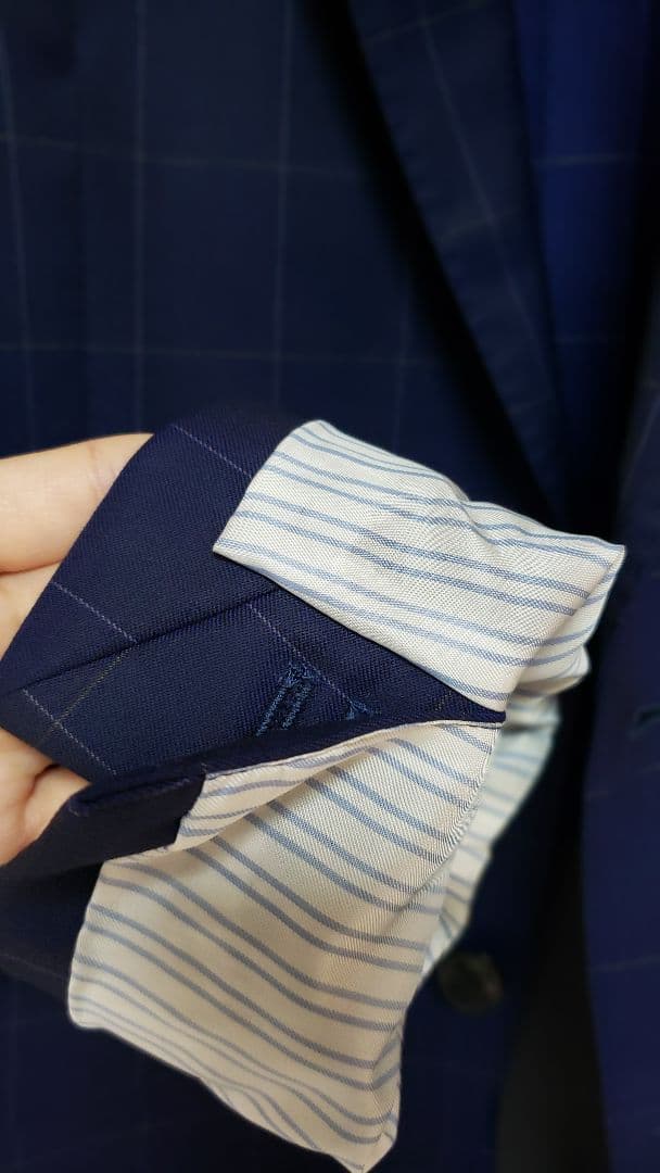 メンズ　スーツ　HILTON 紺　3点セット　A5