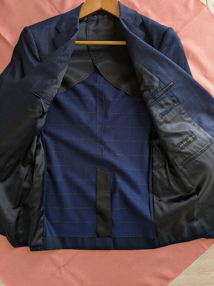 メンズ　スーツ　HILTON 紺　3点セット　A5