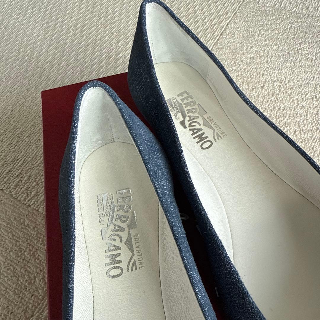 Salvatore Ferragamo デニム フラットシューズ