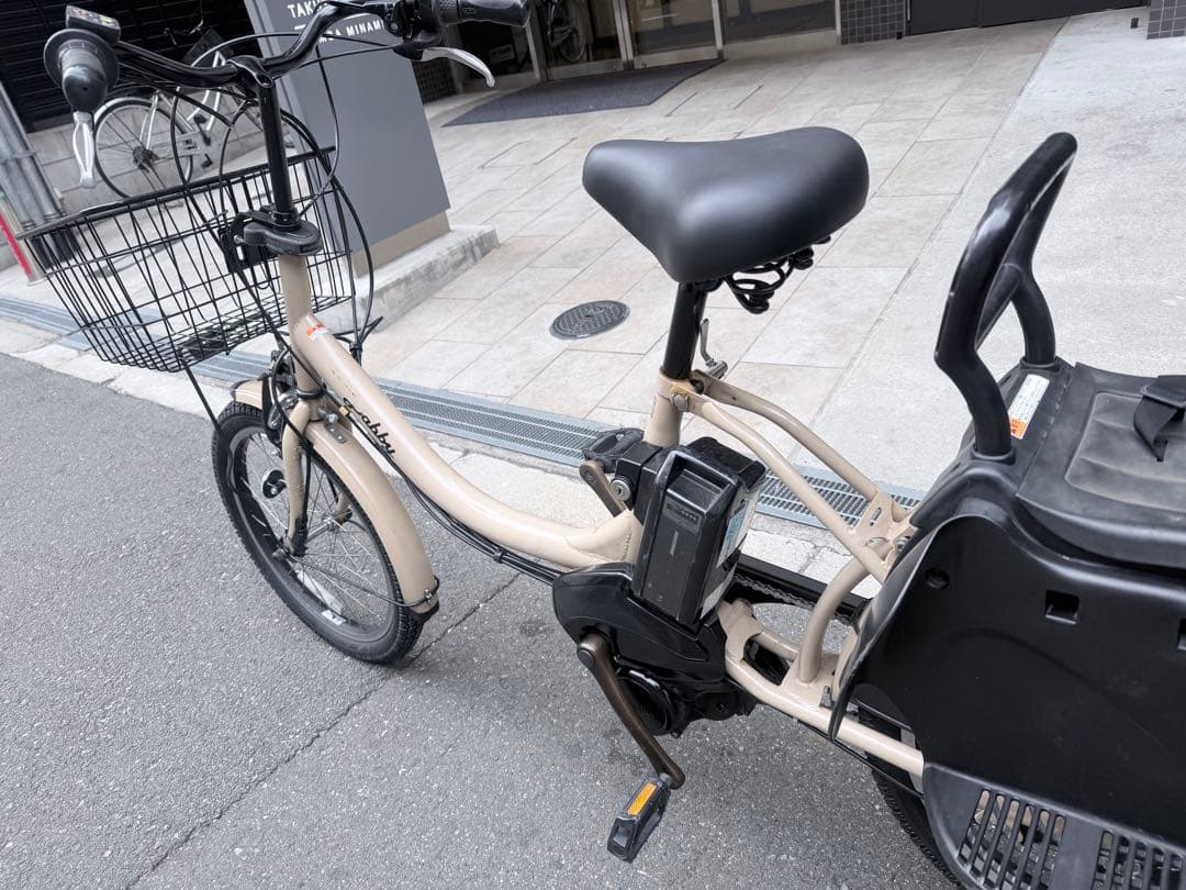 大阪府　子供乗せ　ヤマハ　電動アシスト自転車 チャイルドシート付き ベージュ