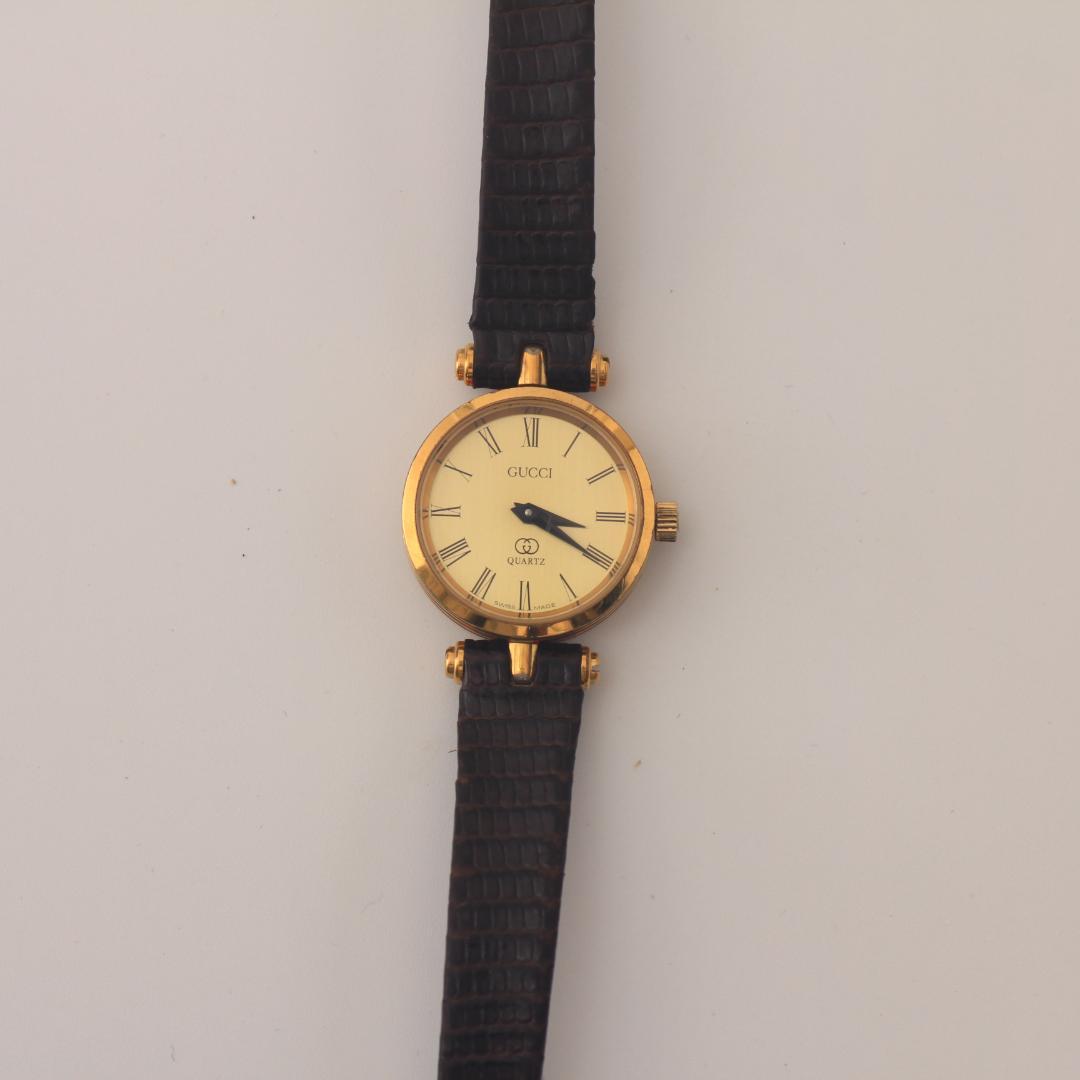 稼働品 グッチ GUCCI シェリーライン ヴィンテージ ゴールド 腕時計 箱付