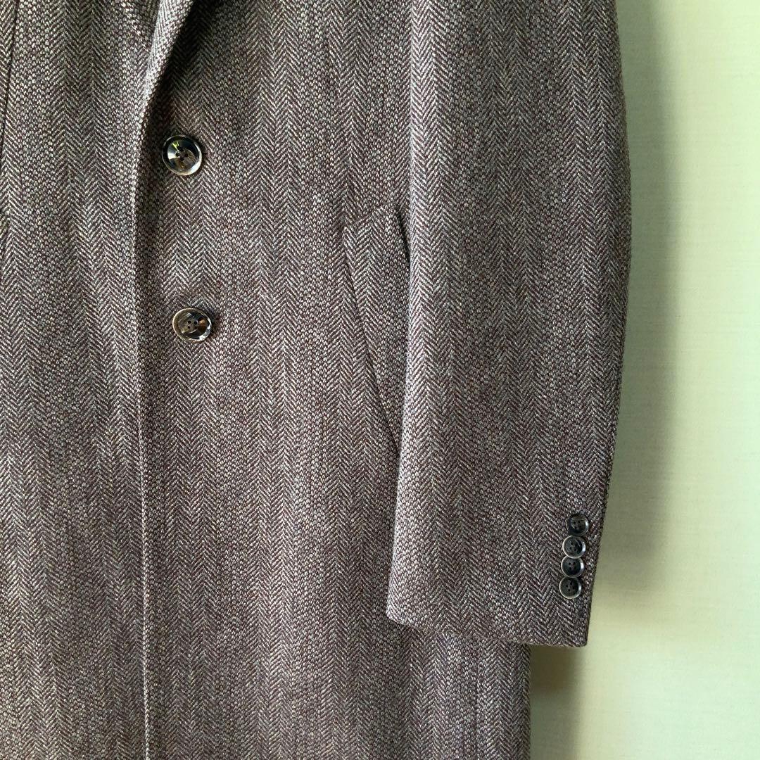 RING JACKETリングヂャケット チェスターコート42ウール ヘリンボーン