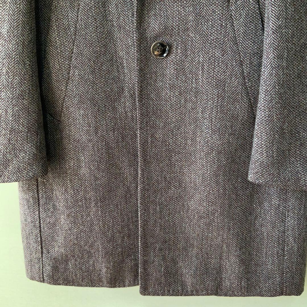 RING JACKETリングヂャケット チェスターコート42ウール ヘリンボーン