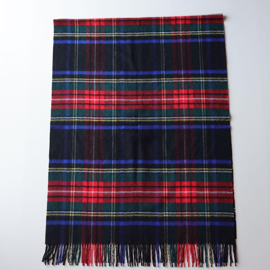 5383【極美品】ジョンストンズ 大判ストール カシミヤ100％ チェック