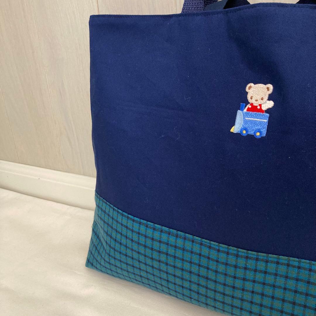 【現品限り】《ファミリアワッペン使用》通園通学グッズ　5点セット　チェック