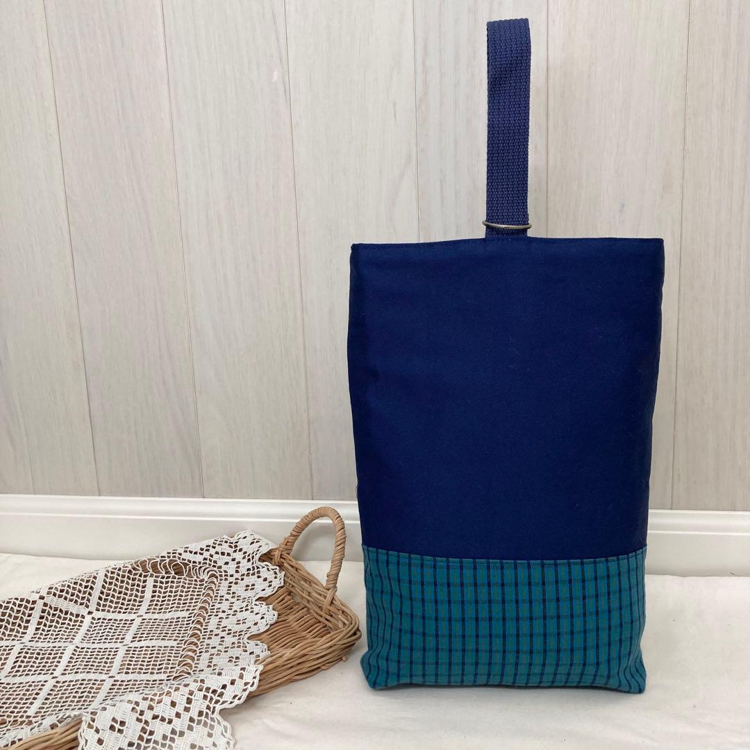 【現品限り】《ファミリアワッペン使用》通園通学グッズ　5点セット　チェック