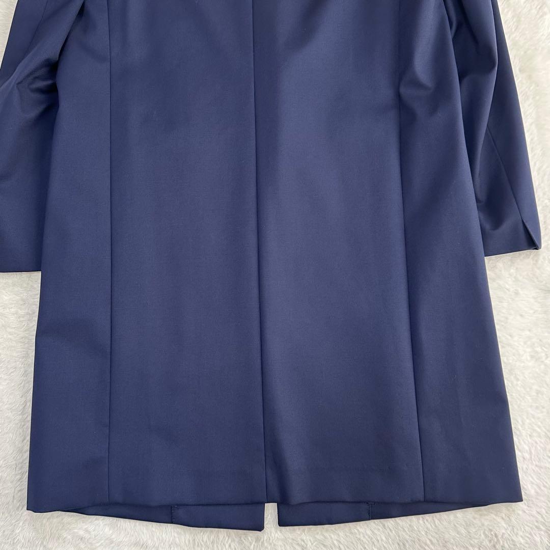 美品✨HYKE ハイク チェスターコート ロング ネイビー ウール