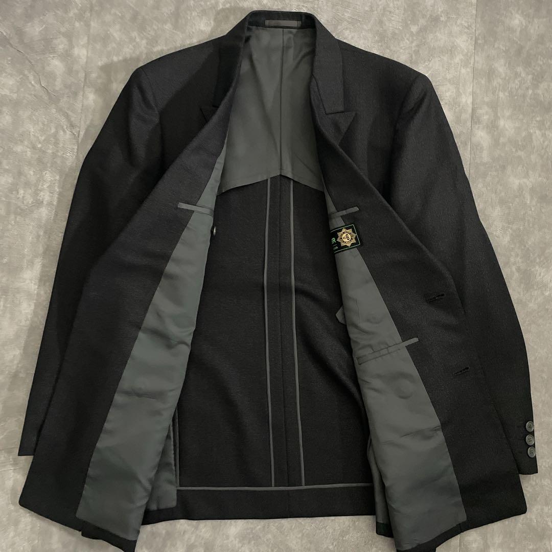 BVLGARIシルクネクタイ×LONNER純毛漆黒ダブルスーツ 成人式 卒業式