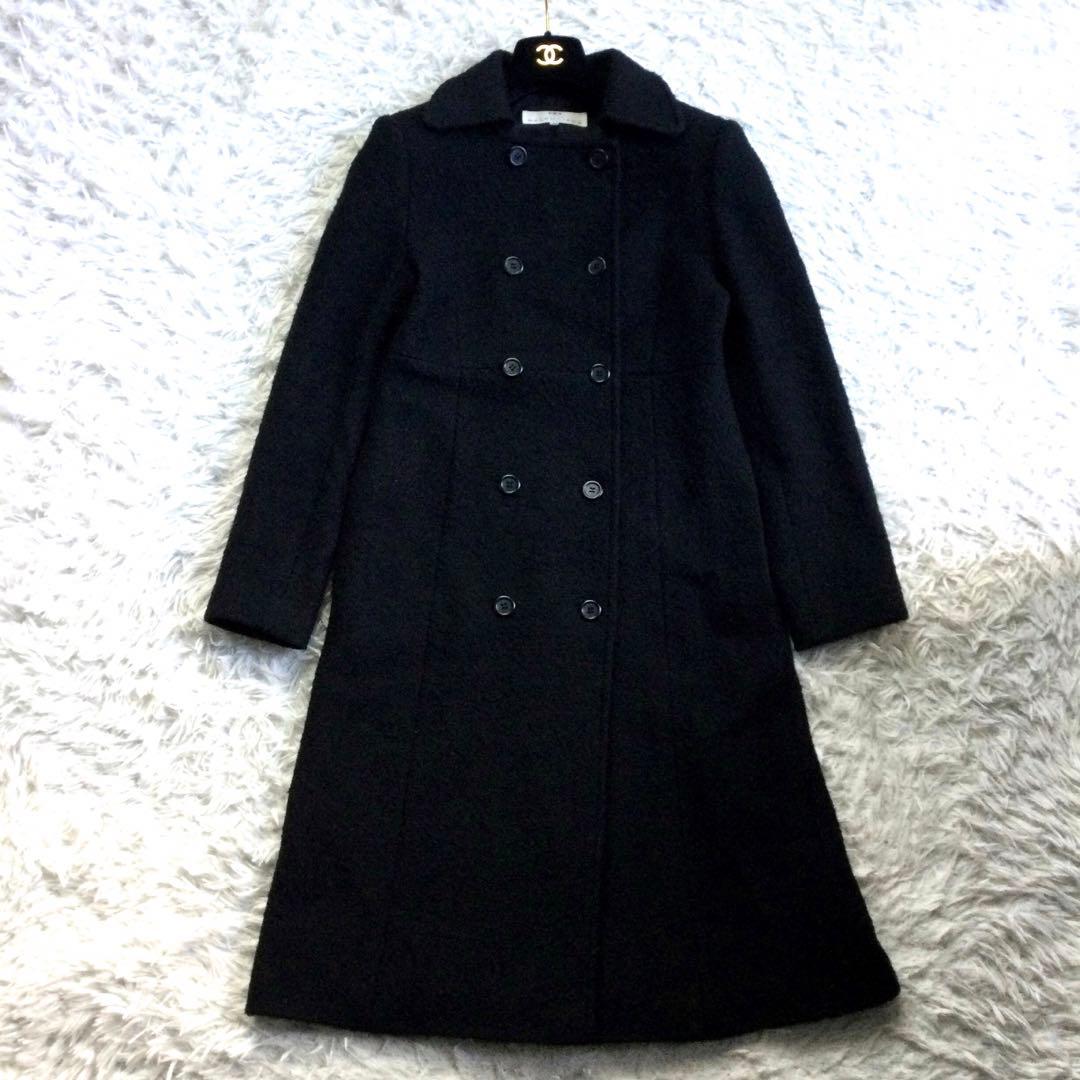 BALENCIAGA★バレンシアガ ブークレ ダブルロングコート 黒 38