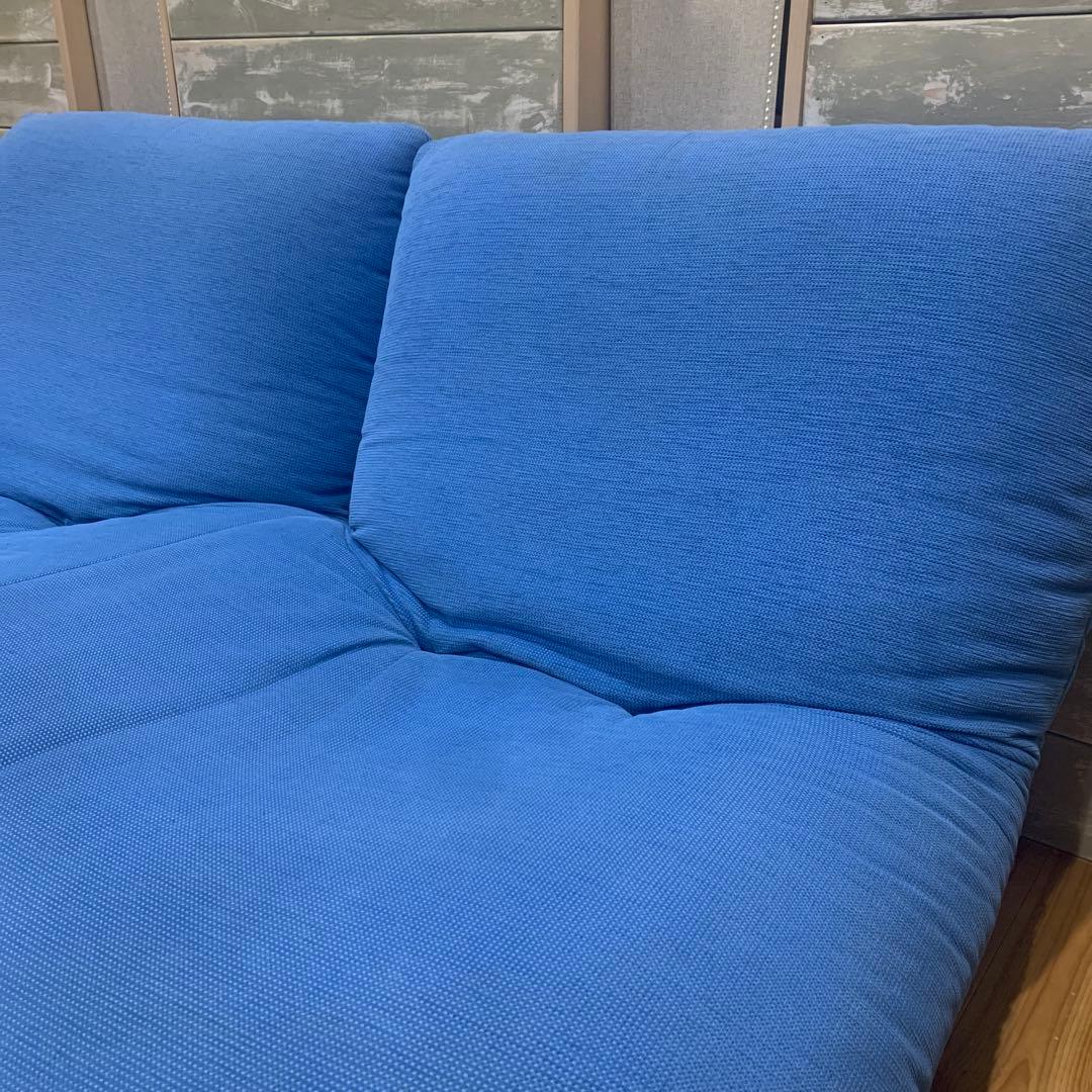 リーンロゼ　2人掛けソファ　リクライニングなし　ブルー