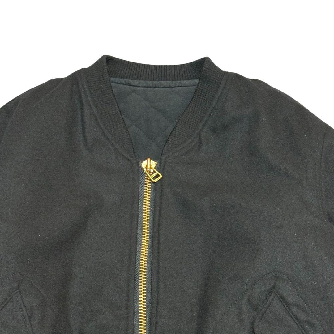 ピンクハウス　バックロゴ MA-1風 ジャケット　ウール混 ブラック