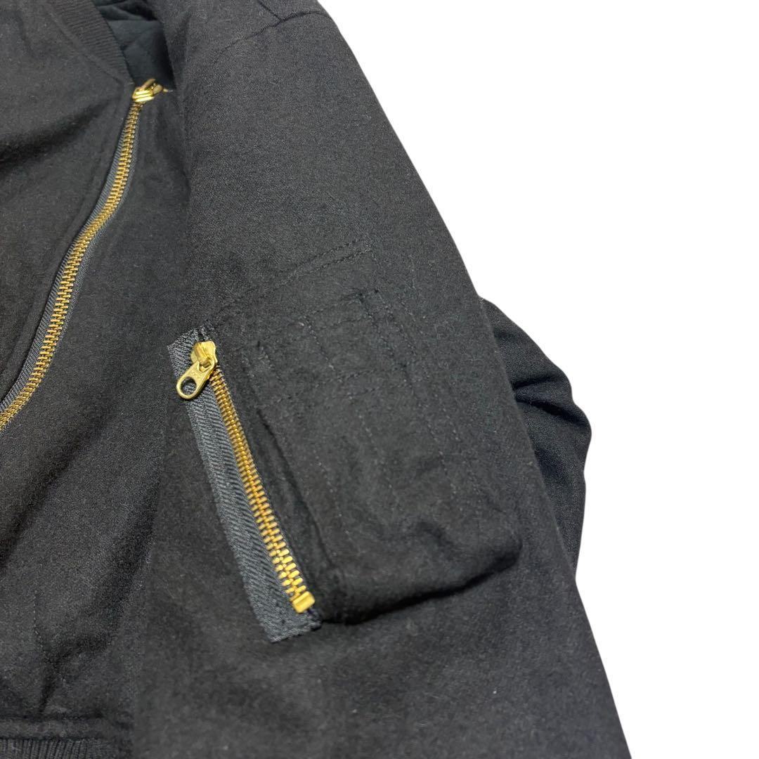 ピンクハウス　バックロゴ MA-1風 ジャケット　ウール混 ブラック