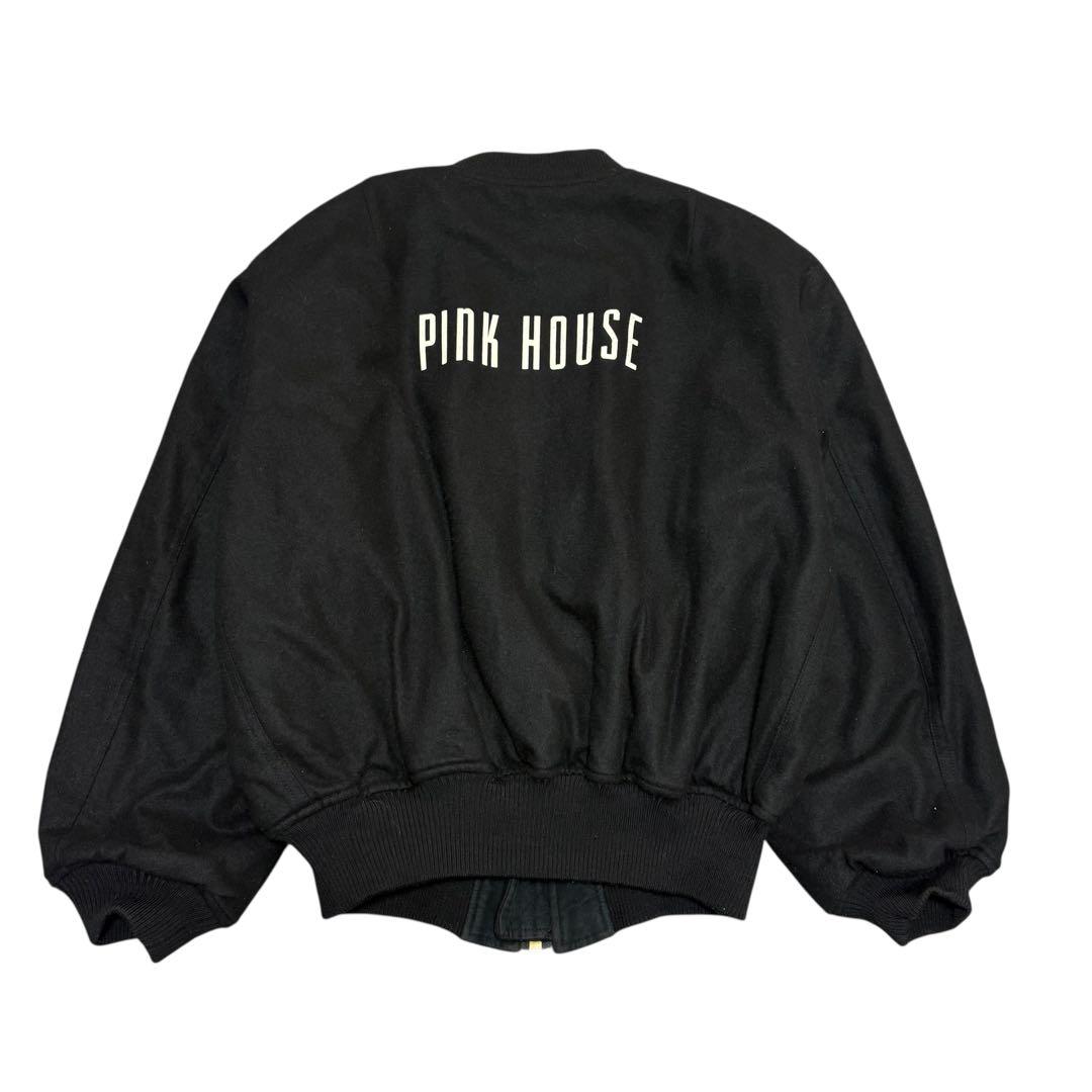 ピンクハウス　バックロゴ MA-1風 ジャケット　ウール混 ブラック