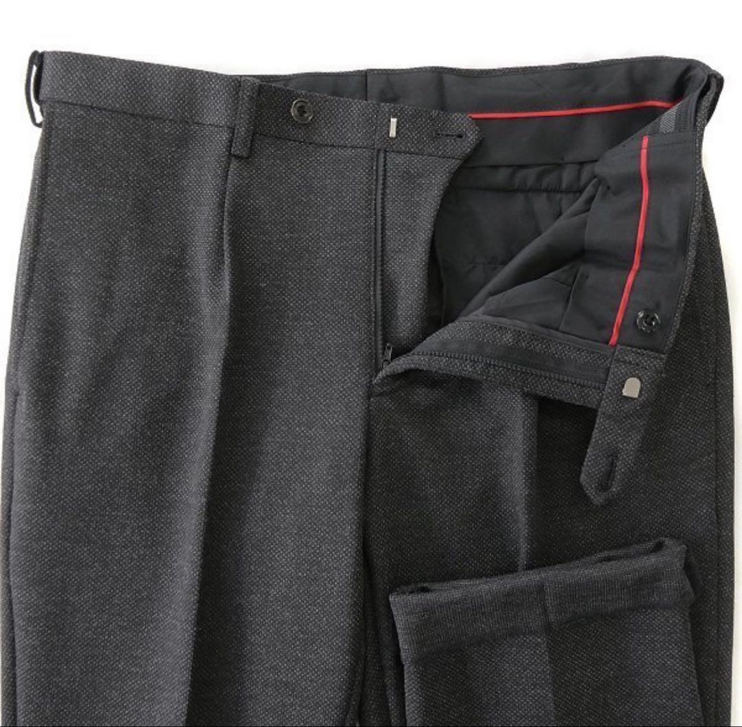 【しま史郎】FICCE SPORTS 尾州 バーズアイ スーツ Y4 黒灰