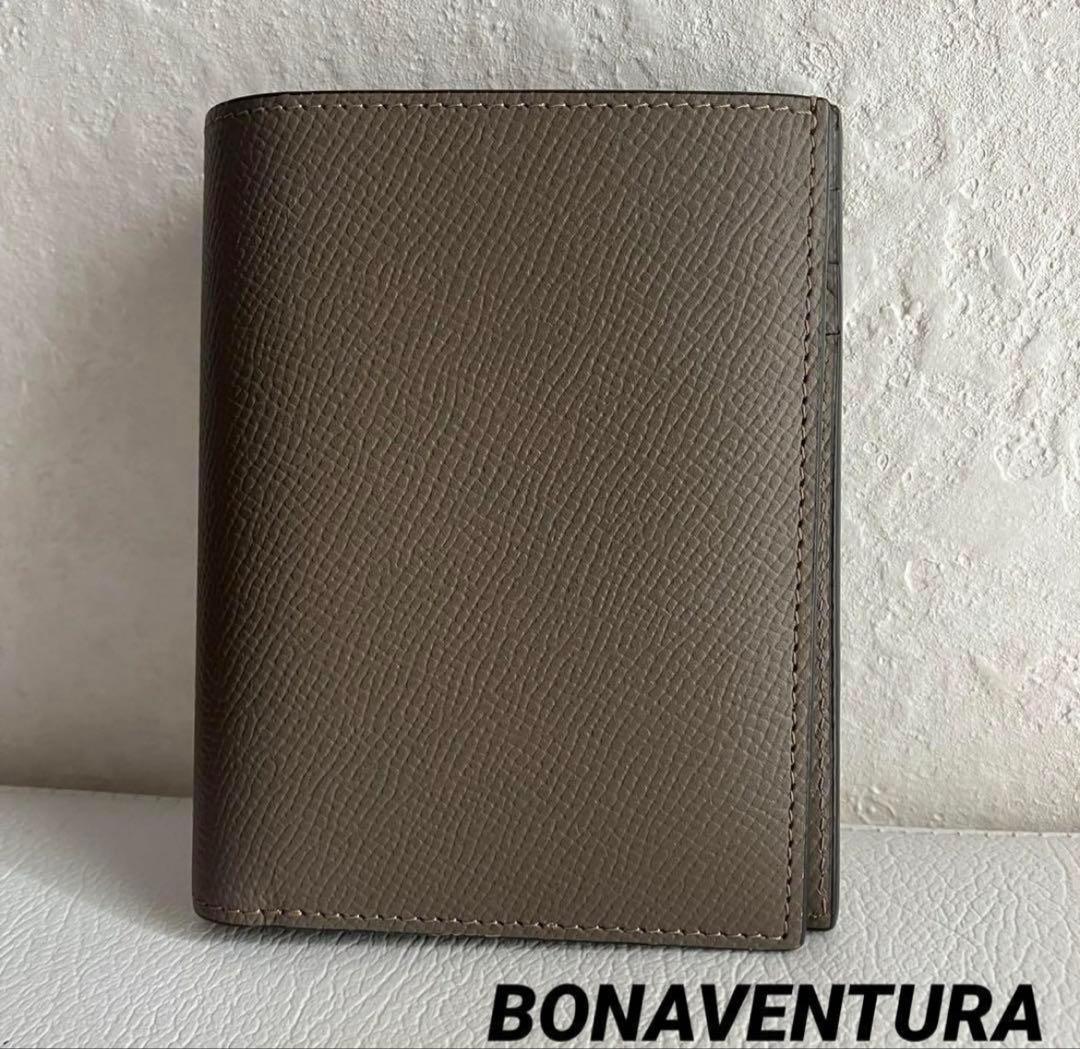 【美品】ボナベンチュラ バイフォールド ウォレット ノブレッサ レザー エトープ