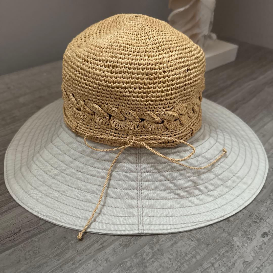 麦わら帽子 ブレード付き広つば